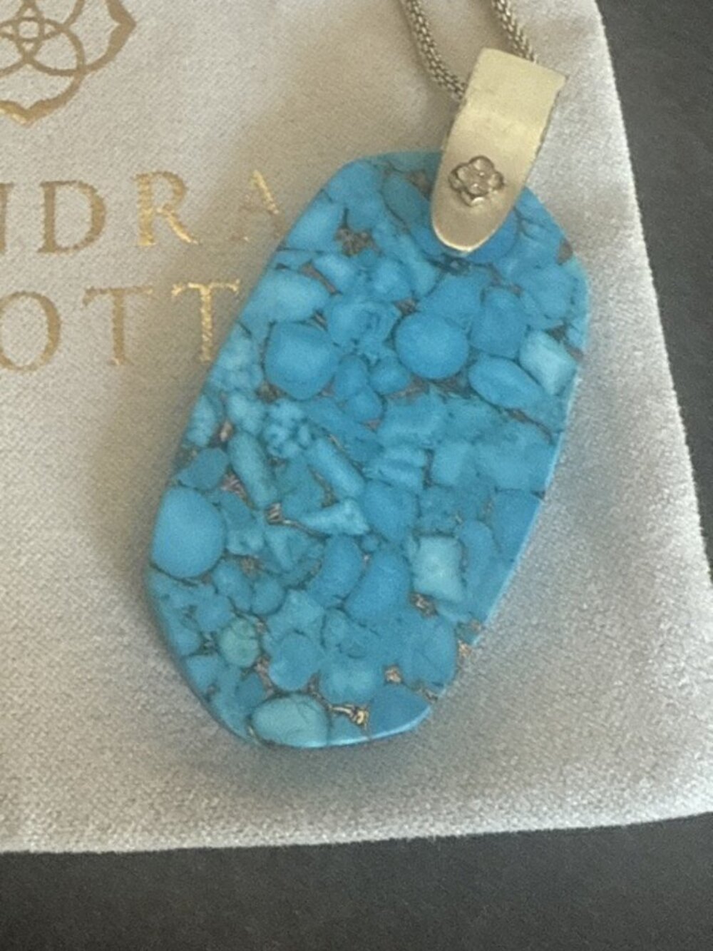 Kendra Scott Reagan Long Pendant Necklace - Turquoise, Silver
